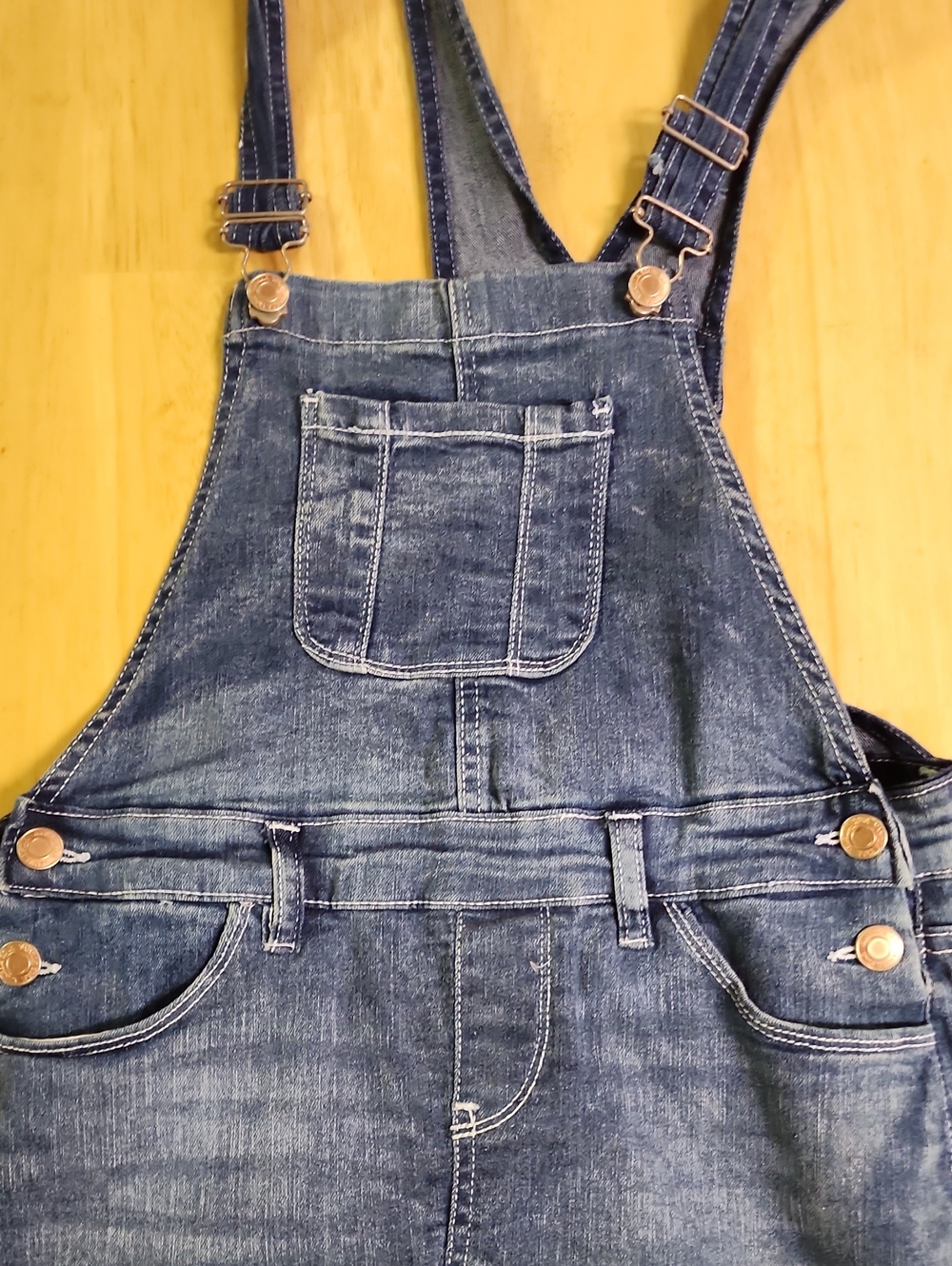 Vanilla Star Girls Denim Overall Skort Frayed Hem Skirtall Sz Youth 12 Blue EUC - Picture 5 of 10